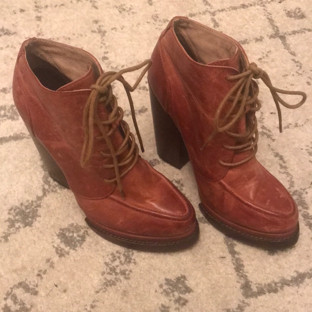 Aldo Platform Booties - Brown Leather